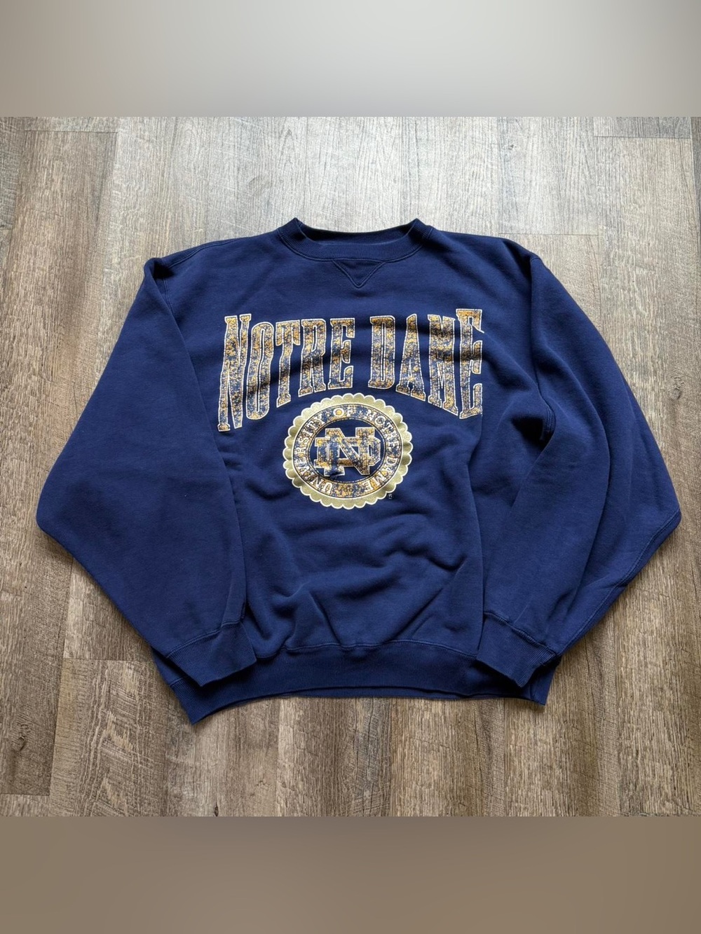 Notre Dame Navy Crewneck Sweatshirt - Collegiate Graphic